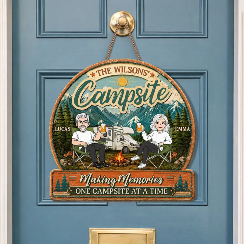 Custom Wood Sign - Personalized Anniversary Wedding Camping Gifts For Campers, Husband And Wife, Him And Her - Camp Life Best Life