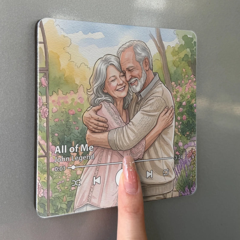 Custom Photo Music Fridge Magnet That Can Play Songs - Personalized Anniversary Wedding Gifts For Husband And Wife, Him And Her - Eternal Sunshine Together