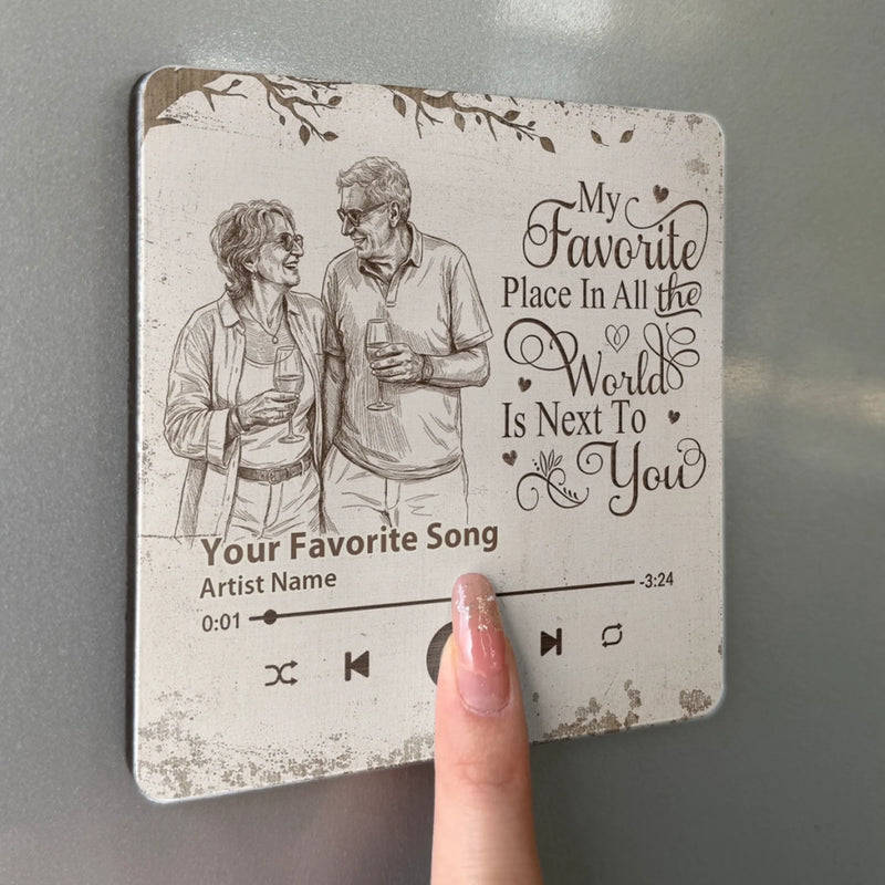Custom Photo Music Fridge Magnet That Can Play Songs - Personalized Anniversary Wedding Gifts For Husband And Wife, Him And Her - Blessed With Endless Love
