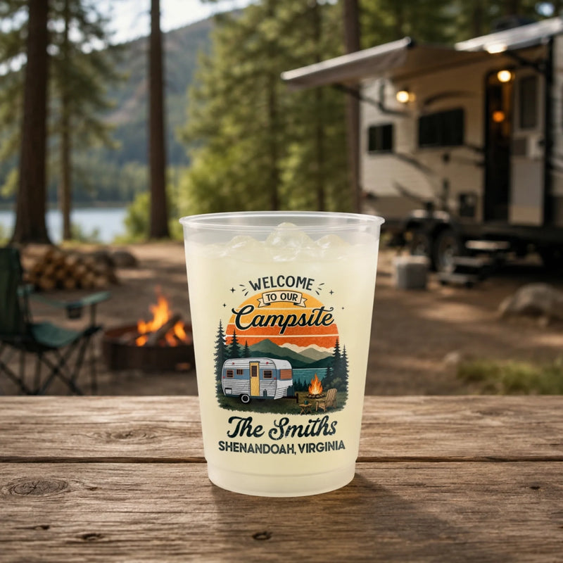 Custom Party Cups - Personalized Summer Vacation And Travel Camping Gifts For Campers, Mom, Dad, Brother, Sister, Kids - Take Us Camping