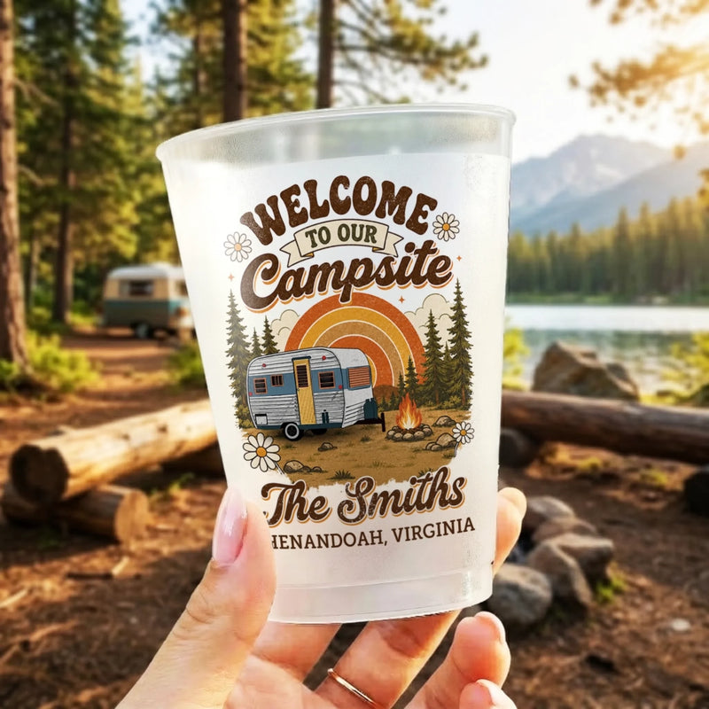 Custom Party Cups - Personalized Summer Vacation And Travel Camping Gifts For Campers, Mom, Dad, Brother, Sister, Kids - Camp Laugh Repeat