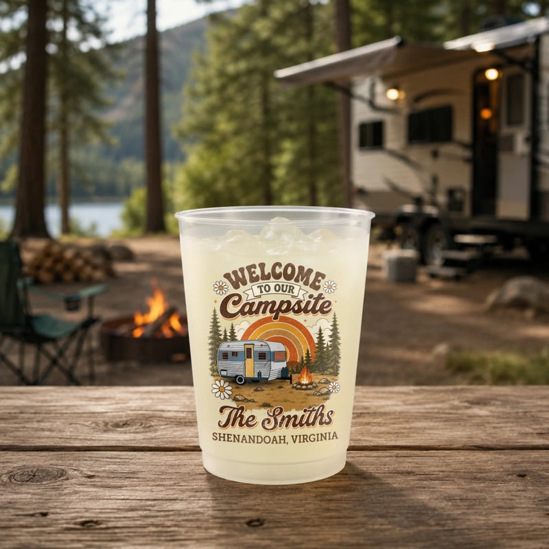 Custom Party Cups - Personalized Summer Vacation And Travel Camping Gifts For Campers, Mom, Dad, Brother, Sister, Kids - Camp Laugh Repeat