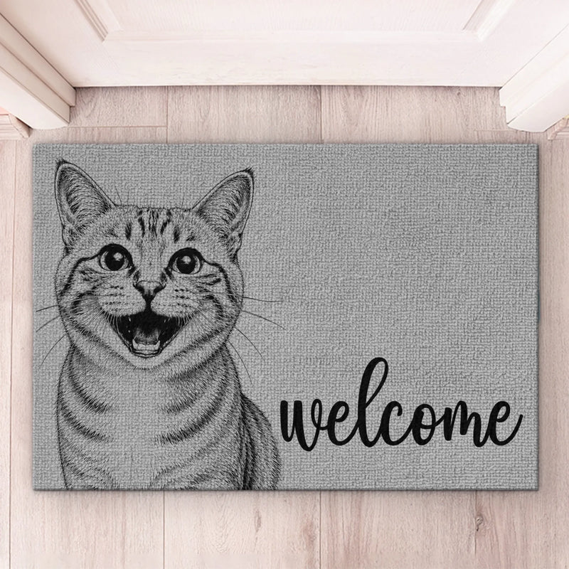Custom Photo Home Decor Decorative Mat - Personalized Birthday Gifts For Dog Cat Lovers, Dog Dad And Mom, Cat Owners - Paws Make Life Better