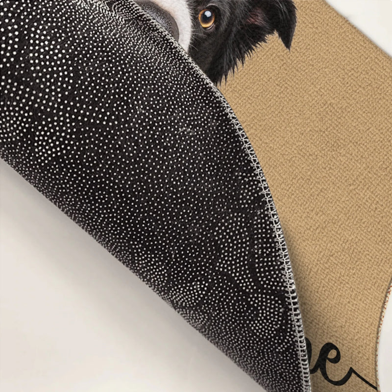 Custom Photo Home Decor Decorative Mat - Personalized Birthday Gifts For Dog Cat Lovers, Dog Dad And Mom, Cat Owners - Love Comes With Paws