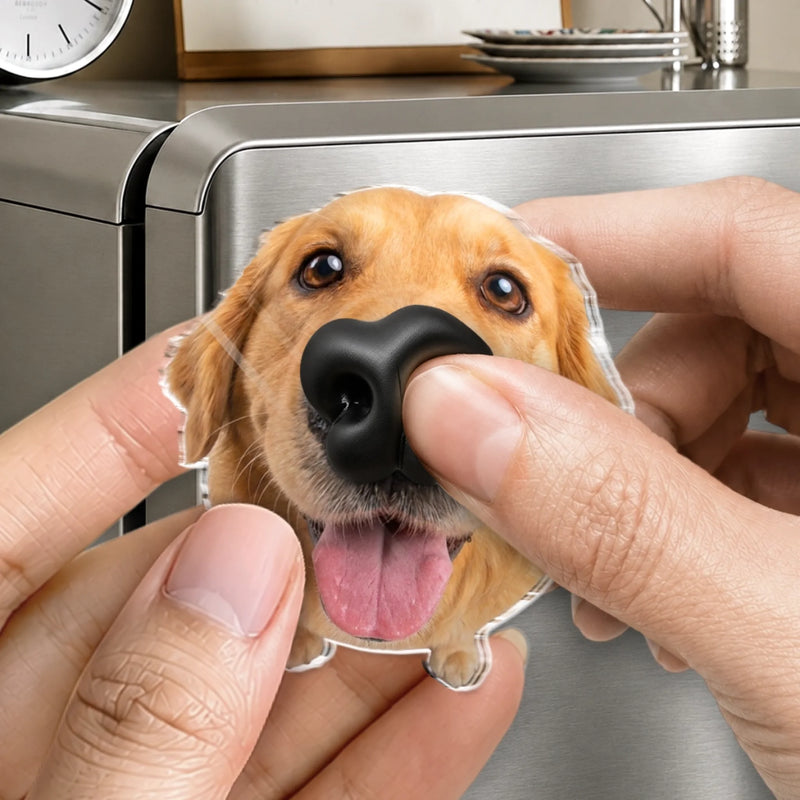 Custom Photo Dog Nose Squishy Fridge Magnet - Personalized Birthday Gifts For Dog Lovers, Dog Dad And Mom - Boop It, Love It