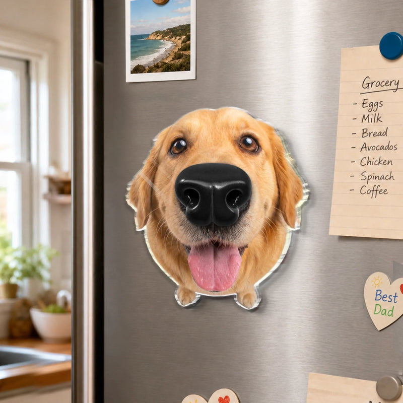 Custom Photo Dog Nose Squishy Fridge Magnet - Personalized Birthday Gifts For Dog Lovers, Dog Dad And Mom - Boop It, Love It