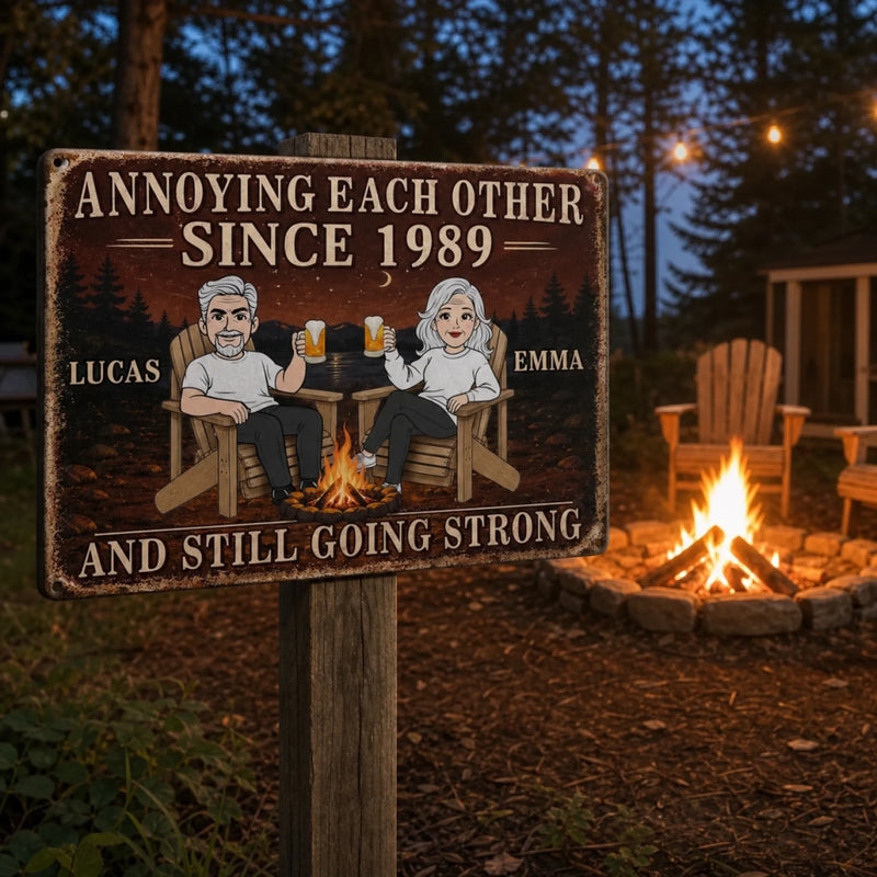 Custom Home Decor Metal Sign - Personalized Anniversary Wedding Gifts For Husband And Wife, Him And Her - Love Keeps Us Wild