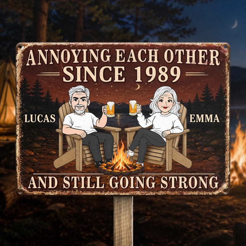 Custom Home Decor Metal Sign - Personalized Anniversary Wedding Gifts For Husband And Wife, Him And Her - Love Keeps Us Wild