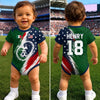 Custom World Football Baby Jersey Bodysuit
 - Personalized Baby Shower, Gender Reveal Gifts For New Moms, New Dads, Football Lovers - Future Football Legend In Training