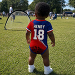 Custom Haiti World Football Baby Jersey Bodysuit
 - Personalized Baby Shower, Gender Reveal Gifts For New Moms, New Dads, Football Lovers - Haiti’s Littlest Football Star Is Here