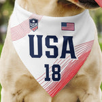 Custom USA World Football Pet Bandana - Personalized Birthday Gifts For Football Dog Cat Lovers, Dog Dad And Mom, Cat Owners - The Real MVP Has Four Paws