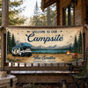 Custom Outdoor Banner - Personalized Summer Vacation And Travel Camping Gifts For Campers, Mom, Dad, Brother, Sister, Kids - Adventure Found Here