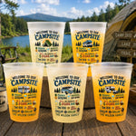 Custom Party Cups - Personalized Summer Vacation And Travel Camping Gifts For Campers, Mom, Dad, Brother, Sister, Kids - Keep Calm And Camp On