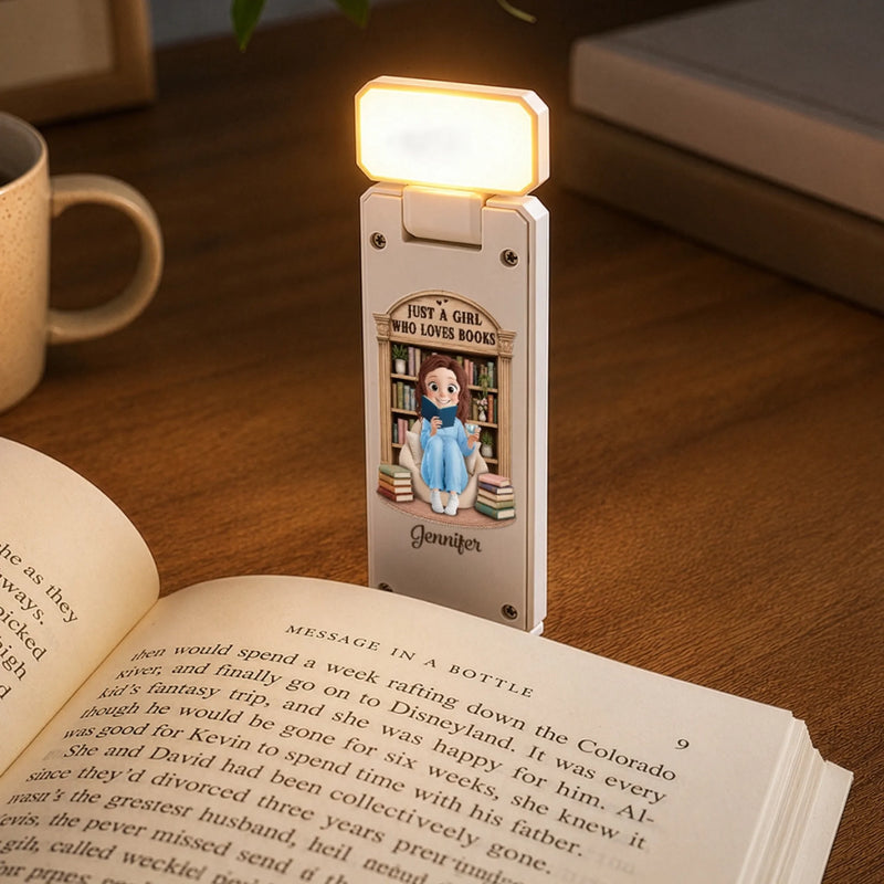 Custom Clip LED Reading Lamp - Personalized Bookish Gifts For Book Lovers, Bookworms, Readers - Reading Is My Happy Place