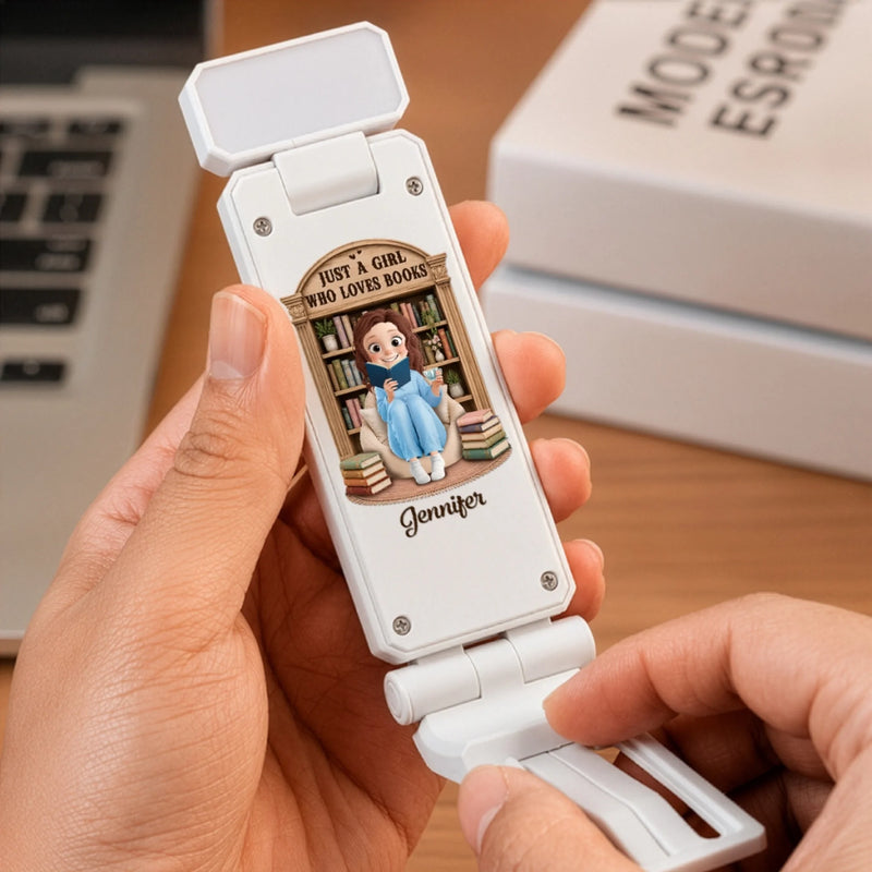 Custom Clip LED Reading Lamp - Personalized Bookish Gifts For Book Lovers, Bookworms, Readers - Reading Is My Happy Place