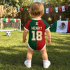 Custom Mexico World Football Baby Jersey Bodysuit - Personalized Baby Shower, Gender Reveal Gifts For New Moms, New Dads, Football Lovers - Future Champion