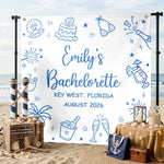 Custom Backdrop - Personalized Summer Vacation And Travel Gifts For Best Friends, Family - Sun, Sand And Bridal Plans