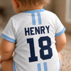 Custom Argentina World Football Baby Jersey Bodysuit - Personalized Baby Shower, Gender Reveal Gifts For New Moms, New Dads, Football Lovers - Little Football Hero
