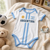 Custom Argentina World Football Baby Jersey Bodysuit - Personalized Baby Shower, Gender Reveal Gifts For New Moms, New Dads, Football Lovers - Little Football Hero