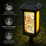 Custom Photo Solar Garden Light - Personalized Memorial Sympathy Gifts For Dad, Grandpa, Grandparent - Gone From Sight Not From Heart