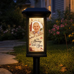 Custom Photo Solar Garden Light - Personalized Memorial Sympathy Gifts For Dad, Grandpa, Grandparent - Gone From Sight Not From Heart