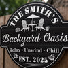 Custom Wood Sign - Personalized Summer Vacation And Travel Gifts For Women, Men, Family - Welcome To Our Backyard Paradise
