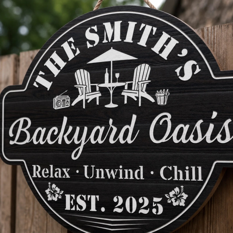 Custom Wood Sign - Personalized Summer Vacation And Travel Gifts For Women, Men, Family - Welcome To Our Backyard Paradise