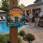 Custom Name Pool and Patio Gifts for Couples - Personalized Wood Sign