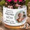 Custom Photo Home Decor Ceramic Plant Pot -  Personalized Memorial Sympathy Gifts For Loss of Mom, Dad - Forever Loved Never Forgotten