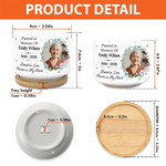 Custom Photo Home Decor Ceramic Plant Pot -  Personalized Memorial Sympathy Gifts For Loss of Mom, Dad - Forever Loved Never Forgotten