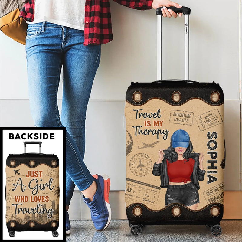Custom Luggage Cover - Personalized Summer Vacation And Travel Gifts For Women, Besties, Sisters, BFF - Adventure Awaits Everywhere
