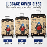 Custom Luggage Cover - Personalized Summer Vacation And Travel Gifts For Women, Besties, Sisters, BFF - Adventure Awaits Everywhere