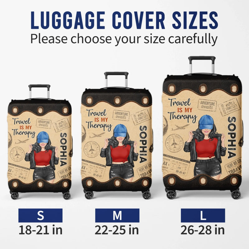 Custom Luggage Cover - Personalized Summer Vacation And Travel Gifts For Women, Besties, Sisters, BFF - Adventure Awaits Everywhere