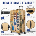 Custom Luggage Cover - Personalized Summer Vacation And Travel Gifts For Women, Besties, Sisters, BFF - Exploring The World Together