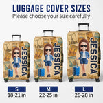 Custom Luggage Cover - Personalized Summer Vacation And Travel Gifts For Women, Besties, Sisters, BFF - Exploring The World Together