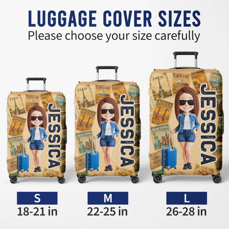 Custom Luggage Cover - Personalized Summer Vacation And Travel Gifts For Women, Besties, Sisters, BFF - Exploring The World Together