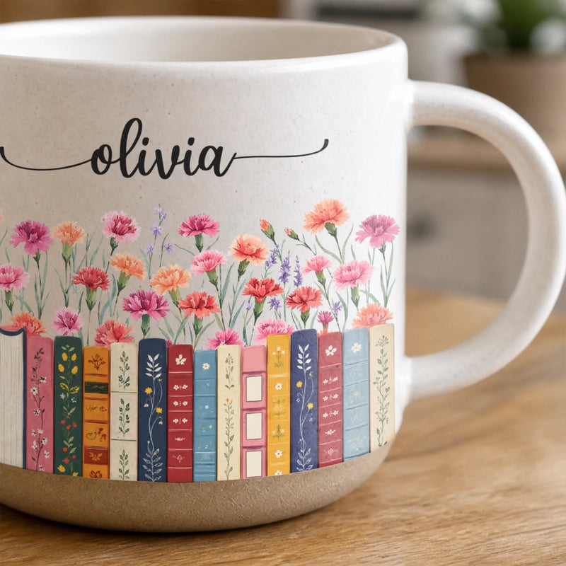Custom Pottery Mug - Personalized Bookish Gifts For Book Lovers, Bookworms, Readers - Just One More Chapter