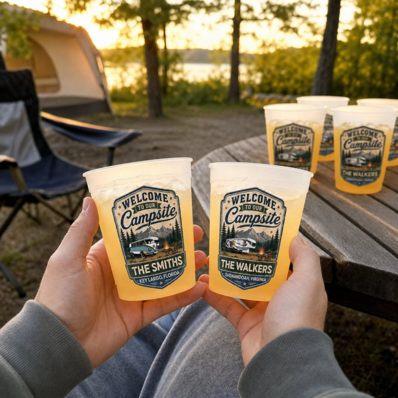 Custom Party Cups - Personalized Birthday Camping Gifts For Campers - Sleep Under The Stars