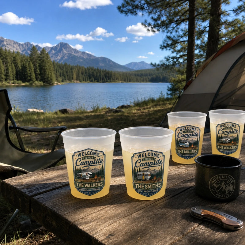 Custom Party Cups - Personalized Birthday Camping Gifts For Campers - Sleep Under The Stars