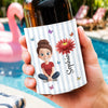 Custom Leather Can Cooler - Personalized Summer Vacation And Travel Gifts For Women, Besties, Sisters, BFF - Chilled Sips, Sunny Spring Lips