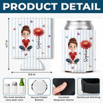 Custom Leather Can Cooler - Personalized Summer Vacation And Travel Gifts For Women, Besties, Sisters, BFF - Chilled Sips, Sunny Spring Lips