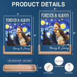 Custom Photo Shaped 3D LED Walnut Night Light - Personalized Anniversary Wedding Gifts For Husband And Wife, Him And Her - Forever To Go