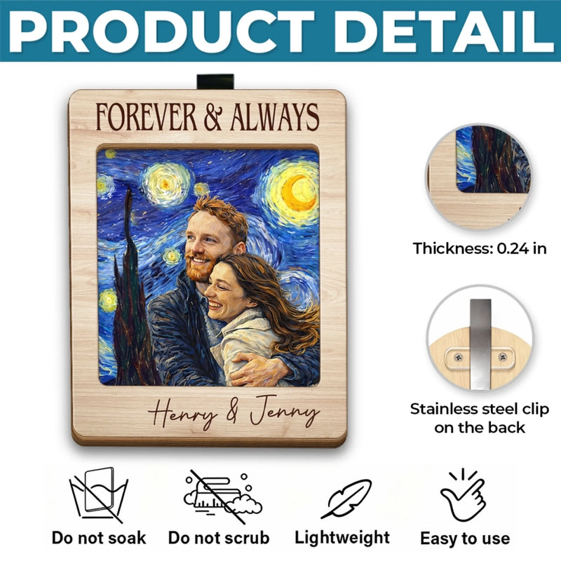 Custom Photo Car Visor Clip - Personalized Anniversary Wedding Gifts For Husband And Wife, Him And Her - Love You Forever & Always