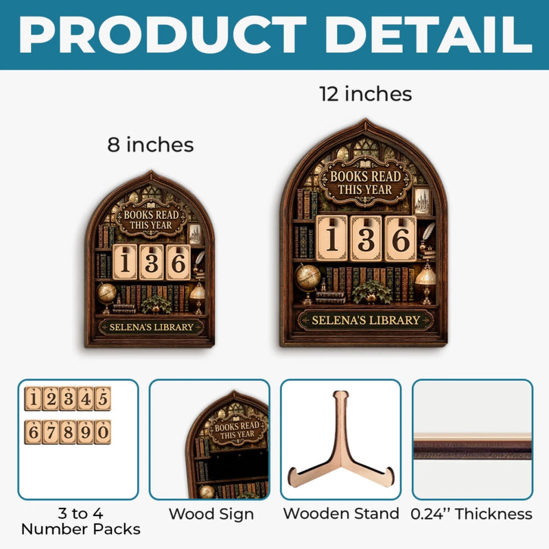 Custom Wooden Tracker Sign - Personalized Bookish Gifts For Book Lovers, Bookworms, Readers - Just One More Chapter