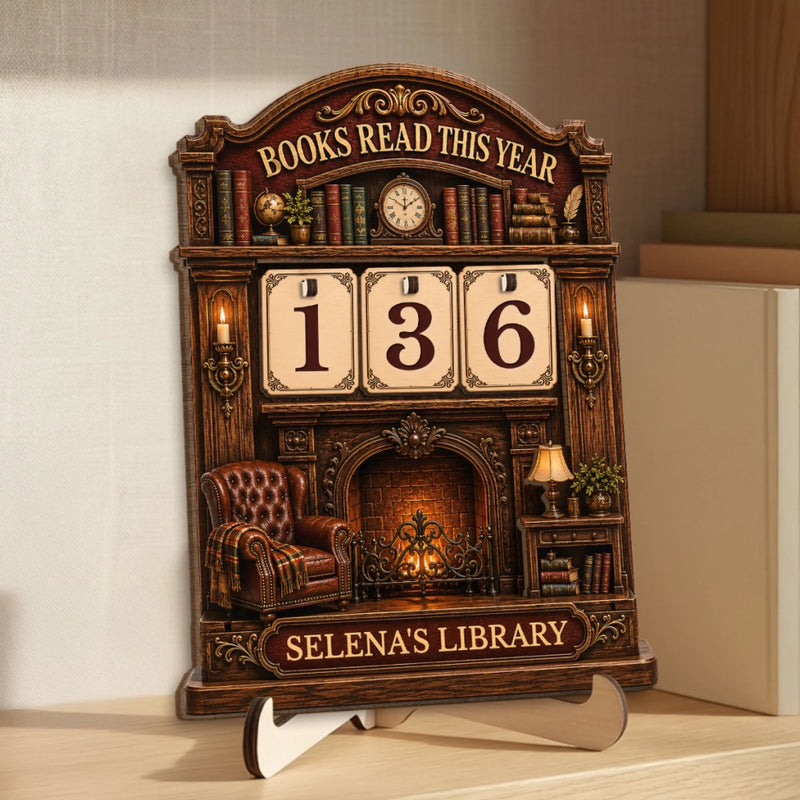 Custom Wooden Tracker Sign - Personalized Bookish Gifts For Book Lovers, Bookworms, Readers - Booked All Weekend