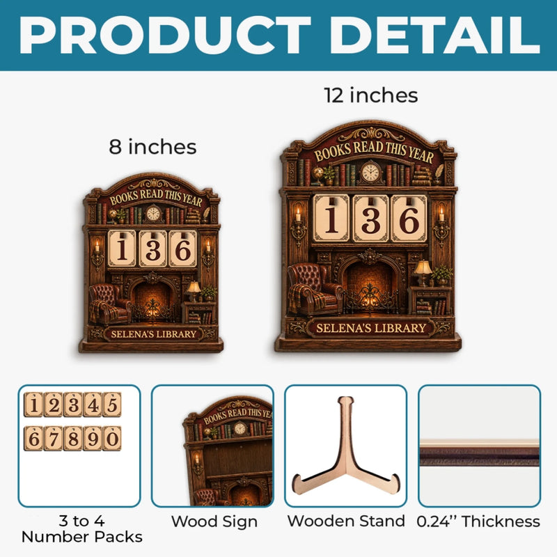 Custom Wooden Tracker Sign - Personalized Bookish Gifts For Book Lovers, Bookworms, Readers - Booked All Weekend