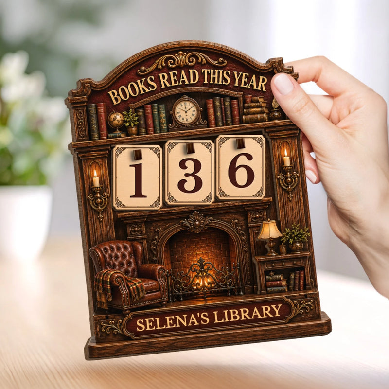 Custom Wooden Tracker Sign - Personalized Bookish Gifts For Book Lovers, Bookworms, Readers - Booked All Weekend