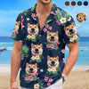 Custom Photo Unisex Tropical Hawaiian Aloha Shirt - Personalized Summer Vacation And Travel Gifts For Dog Cat Lovers, Dog Dad And Mom, Cat Owners - Salty Paws Happy Days