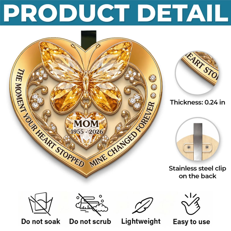 Custom Car Visor Clip - Personalized Memorial Sympathy Gifts For Loss Of Mom, Dad - Loved Beyond Words Always