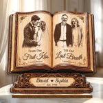 Custom Photo 2-Layered Wooden Plaque - Personalized Anniversary Wedding Gifts For Husband And Wife, Him And Her - Forever Starts With Us